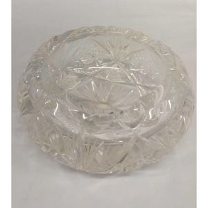 Vintage Ashtray Large crystal ashtray candy dish Heavy Ashtray Cigar Ashtray